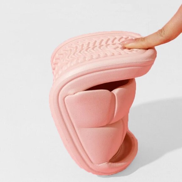 NWT Super Soft Thick Platform Minimalist Pink Bathroom Beach Slides - Picture 3 of 7